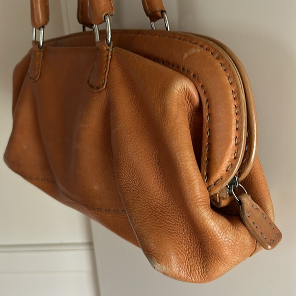 FENDI Selleria Doctor Bag pebbled leather 🇮🇹 PRE-LOVED Caramel - Picture 3 of 14
